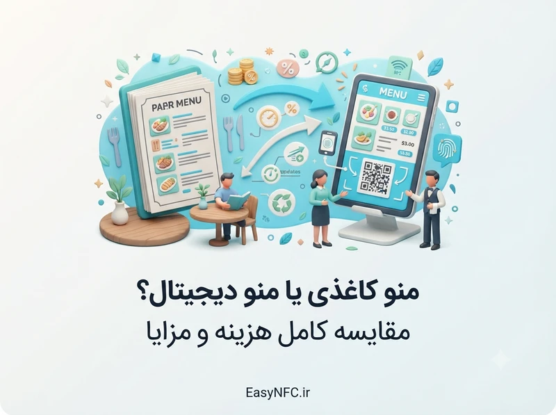 مقایسه منو دیجیتال و کاغذی