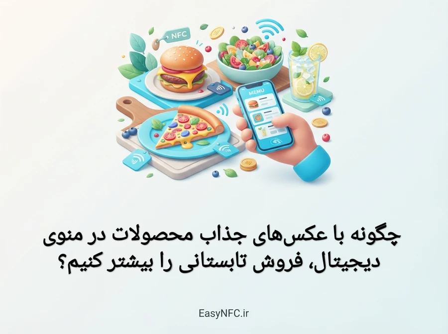 منوی دیجیتال با عکس محصولات تابستانی