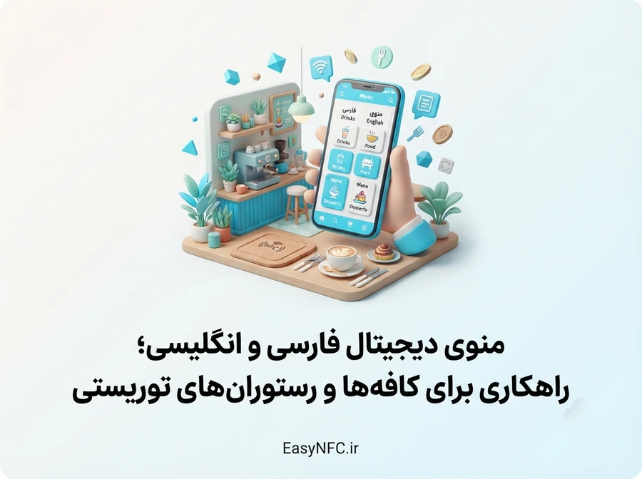 منوی دیجیتال فارسی و انگلیسی برای رستوران