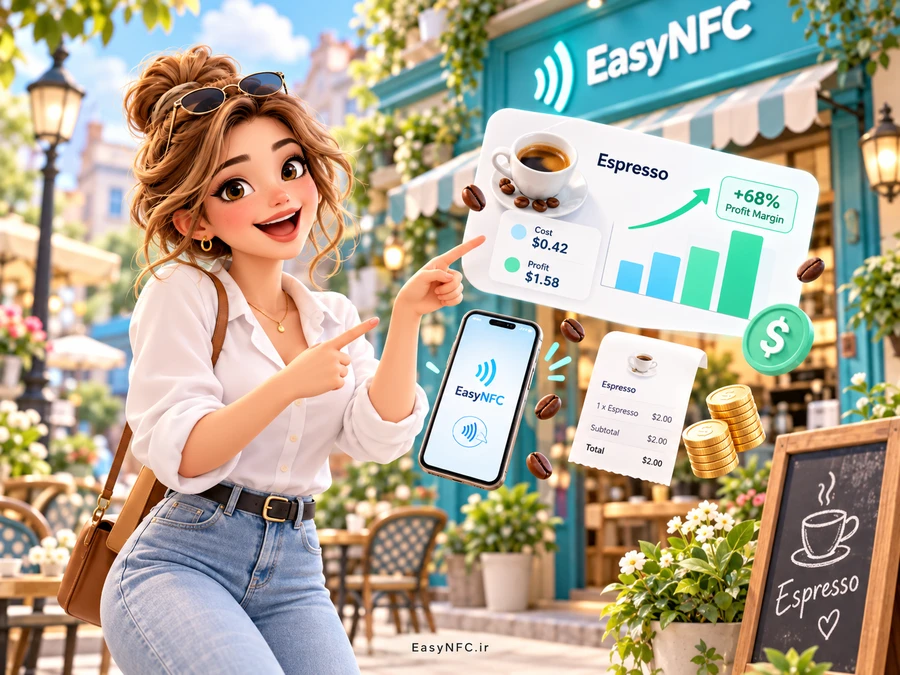 منوی دیجیتال کافه برای افزایش سود فروش قهوه اسپرسو